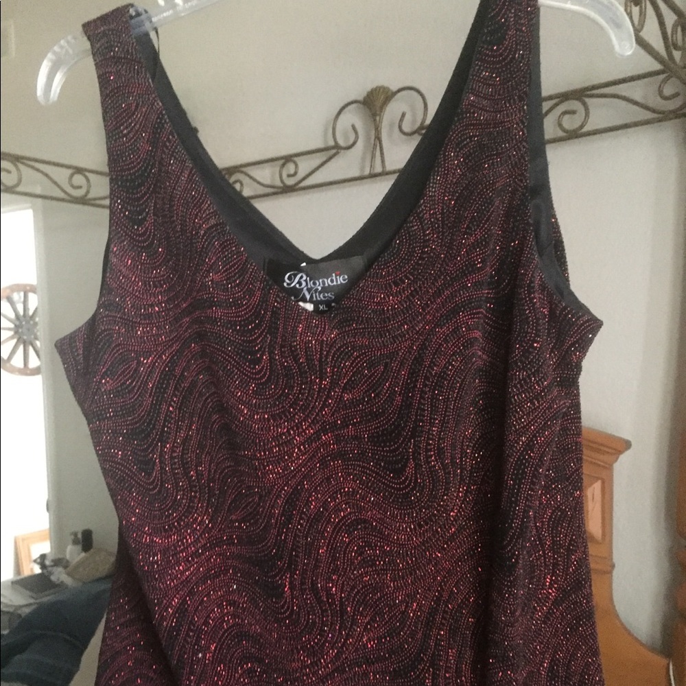 Black w/red glitter dress top with jacket